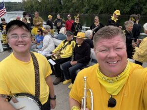 Band members smiling for the camera