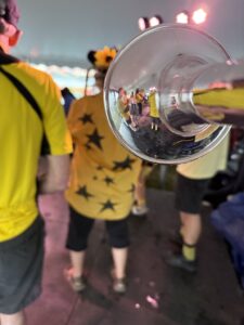 view of EBB bandies from the back of the band